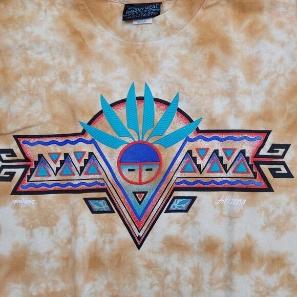 Vintage 1992 Arizona Aztec Indian Shirt S/M 19x27 Tribal USA - Picture 12 of 14